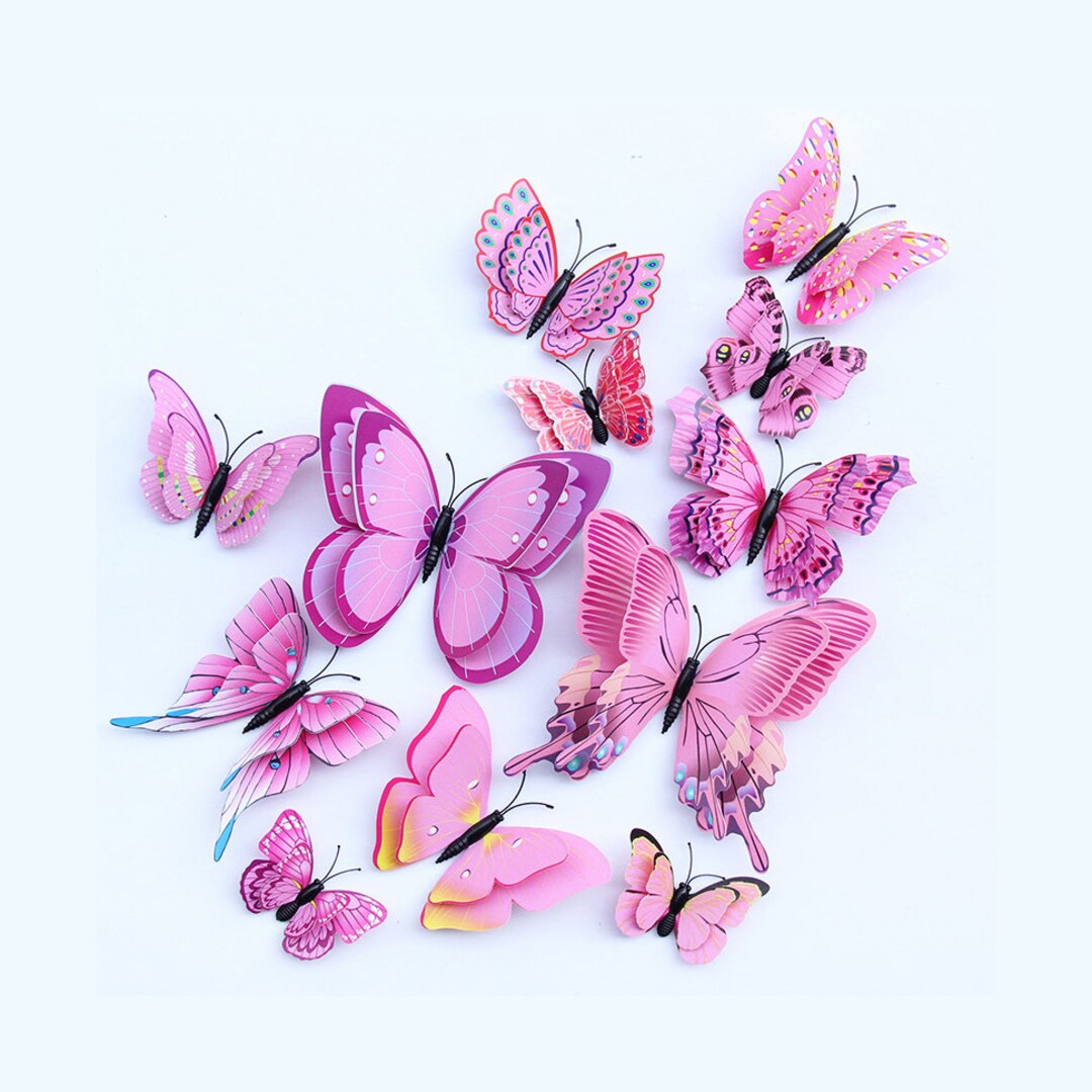 12 Pcs Butterfly Wall Decor 3D Butterflies Stickers Party Etsy