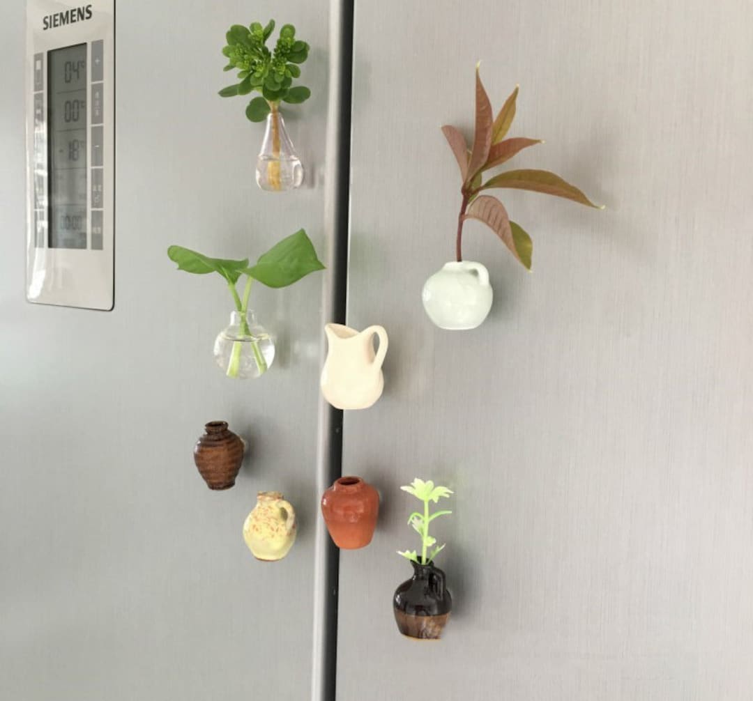 Mini Ceramic Vase for Flower Fridge Pot Creative Planter