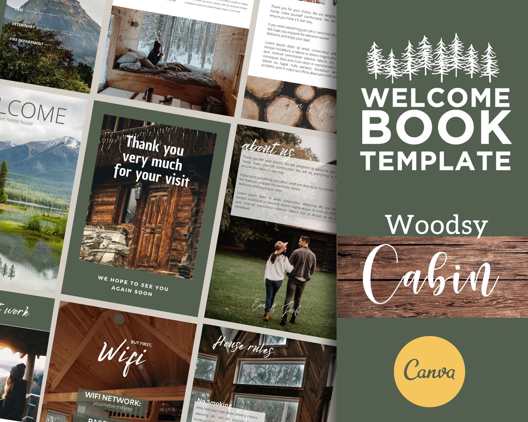 Book Template Cabin, Mountain Guest Book, Guest Book, Mountain, Wood Guest Book
