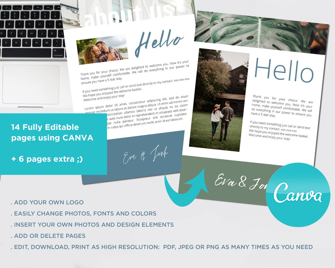 canva airbnb welcome book