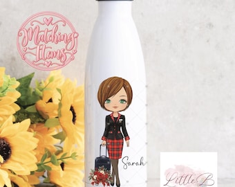 Personalised Aviation Bottle – Cabin Crew Water Bottle, Flight Attendant Gift, Ground Staff Gift, Custom Airline Crew Travel Bottle