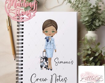 Personalised A5 Cabin Crew Training Notepad – Flight Attendant Notes, Custom Airline Crew Notebook, Aviation Training Gift