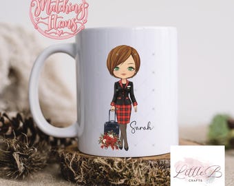 Personalised Cabin Crew Ceramic Mug, Custom Name,  Gift for Aviation Staff,1 1oz Ceramic Coffee Cup