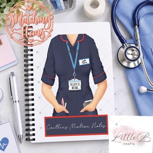 Personalised Nurse A5 Notebook, Custom Name Nursing Tunic Notepad, NHS Nurse Gift, Student Nurse Graduation, Healthcare Assistant Gift