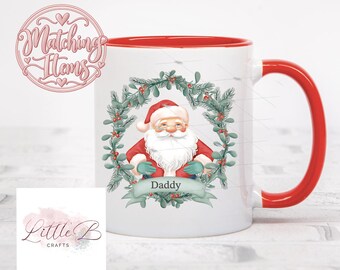 Personalised Christmas Mug – 11oz Ceramic Mug with Name, Choice of Festive Designs