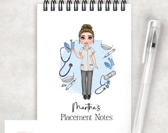 Personalised, Staff Nurse, Student Nurse, notepad, placement, gift, Healthcare A6