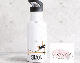 Personalised Pilates Water Bottle – 600ml Aluminium Bottle, Reformer Pilates Gift