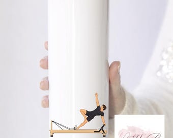 Personalised Pilates Tumbler – 20oz / 590ml Double-Walled Cup, Reformer Pilates Gift