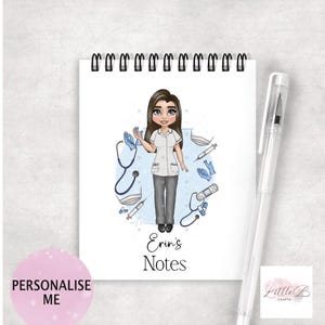 Personalised Healthcare A6 Notebook – Custom Name Notebook, Thoughtful Gift for Nurses & Healthcare Workers