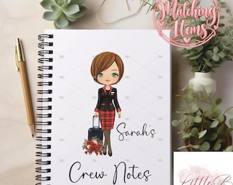 Personalised A5 Cabin Crew Training Notepad – Flight Attendant Notes, Custom Airline Crew Notebook, Aviation Training Gift