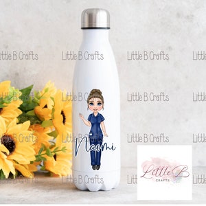 Personalised double walled bottle, Staff Nurse, gift, Healthcare