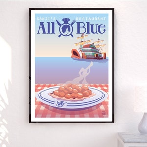 AFFICHE A3 || All Blue Restaurant - Manga Vintage