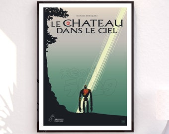 AFFICHE A3 || Le Château dans le Ciel - Film MIYAZAKI Studio Ghibli