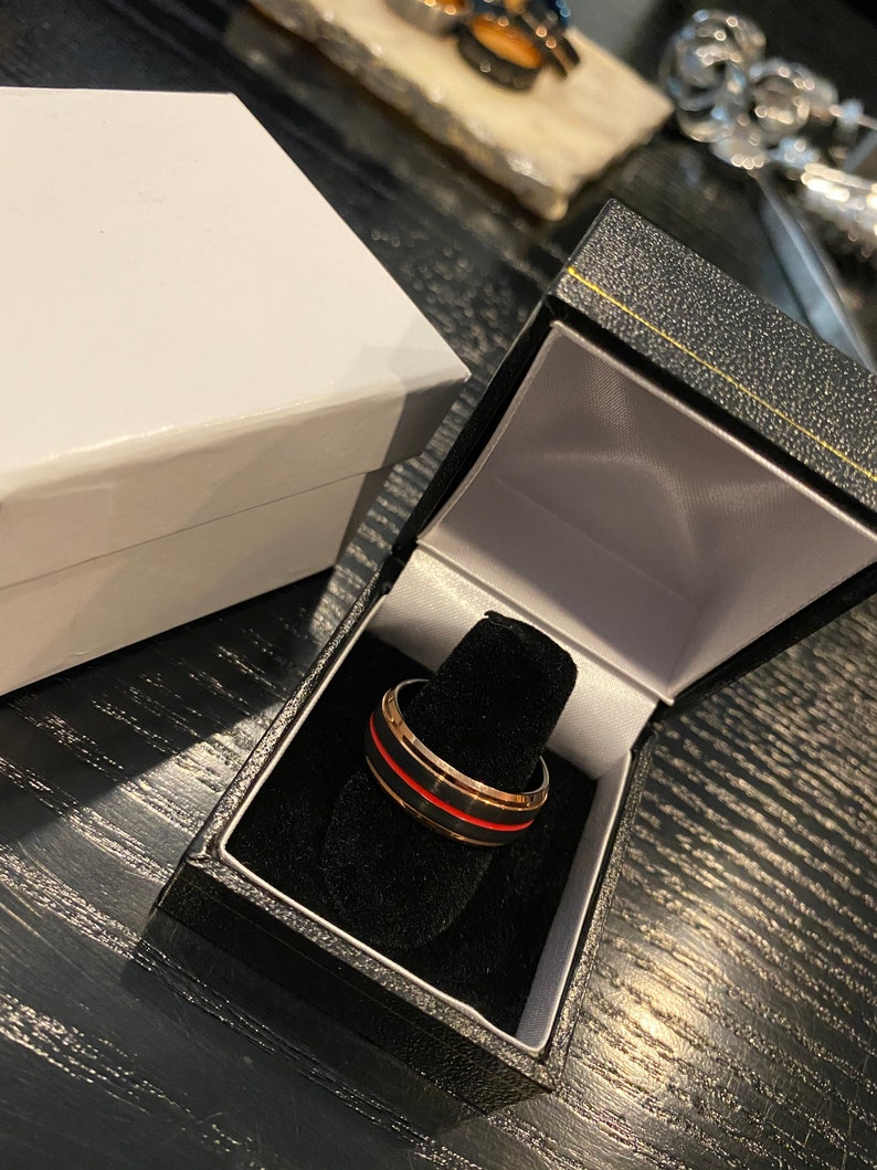 Wedding Bands For Men 8mm Yellow Gold Ring Comfort Fit Brushed Yellow Gold Tungsten Ring