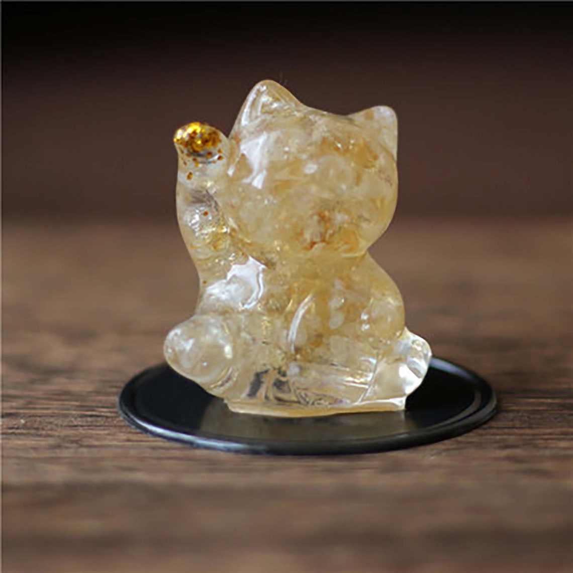 Lucky Cat Figurine Crystal Statuefor Attract Wealth Good Luck Etsy