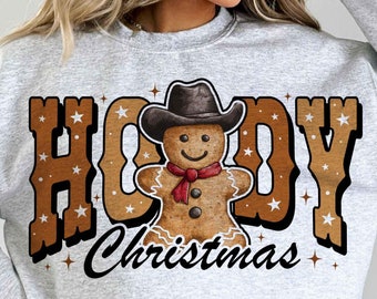 Howdy Christmas Gingerbread Man, Christmas Season Png, Christmas Western, Retro Christmas Shirt Png, Howdy Christmas Png, Sublimation