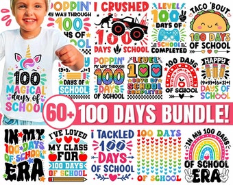 100 Days of School Svg Bundle, 100th Day of School Svg, 100 Days Svg, Teacher Svg, Sport Svg, School Shirt svg School Svg, Cricut Cut files