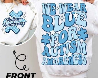 Wir tragen Blau für Autismus-Bewusstsein Png, akzeptieren verstehen Liebe Png, blauen Regen Png, Autismus Bewusstsein Png, Sublimation Design Digital Download