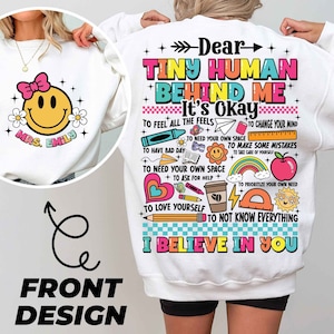 Dear Tiny Human Behind Me Png, Teacher Appreciation Gift, World Better With You Png, Inspirational Positive Png, Sublimation Designs Files