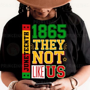 Juni 1865 Sie mögen uns nicht Sublimationsdesign PNG, Bold Afro Pride Digitale Datei, Schwarze Geschichtserklärung Printable Shirt Png