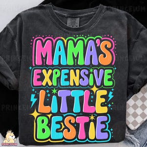 Mamas dure kleine bestie png-grappig sublimatieontwerp voor peuters, helder retro kinderen digitaal clipartbestand
