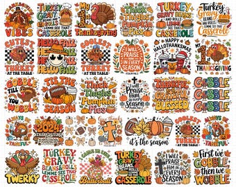 30+ Thanksgiving Png, Bundle, Spice Season Fall Mama Vibes Cute Turkey Png, Thanksgiving Saying Png, Sublimation Designs, Digital File