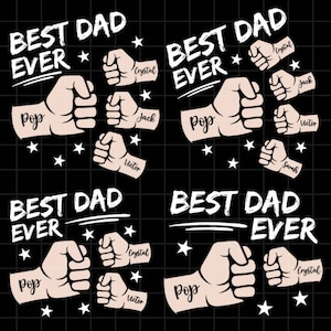 Fist Bump Father Day Bundle, 1-4 Father Day Fist, Best Dad Ever Bump Png, Sublimation Designs, Digital Downloads