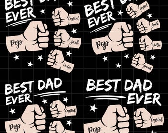 Fist Bump Father Day Bundle, 1-4 Father Day Fist, Best Dad Ever Bump Png, Sublimation Designs, Digital Downloads