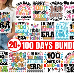 100 Days of School Svg Bundle, 100th Day of School Svg, Happy 100 Days of School, 100 Days Sharper, In My 100 Days of School Era Cricut File