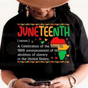 Junteenth Definition PNG, Rot Grün Gelb Afrika Sublimationsdesign, 19.Juni 1865 Geschichts Clipart, Digitale Datei für Freiheit T-Shirts