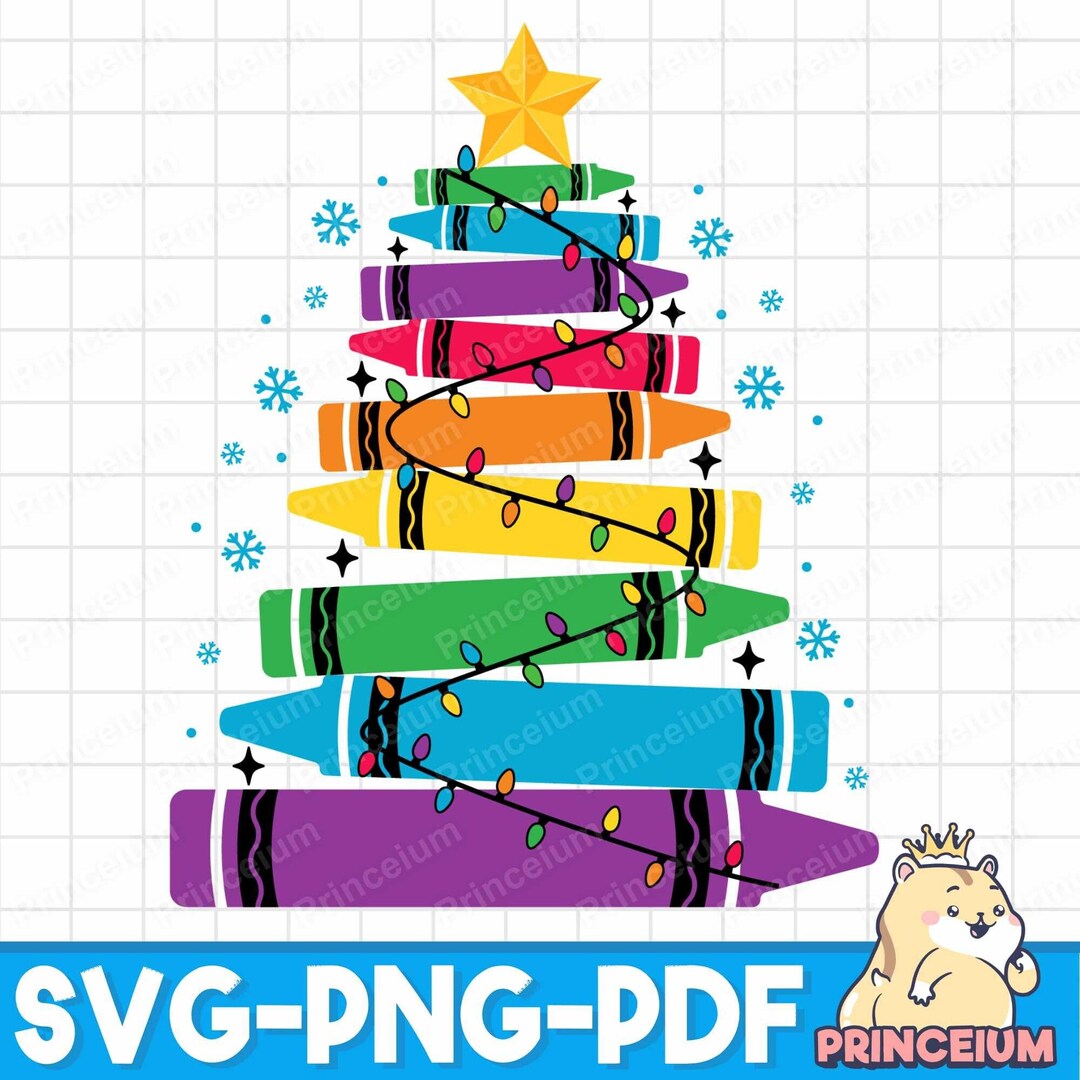 Crayon Christmas Tree Png Christmas Crayon Svg Teacher - Etsy