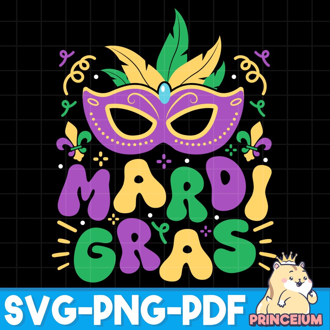 Mardi Gras SVG PNG, Mardi Gras Beads Svg, Fat Tuesday Svg, Mardi Gras