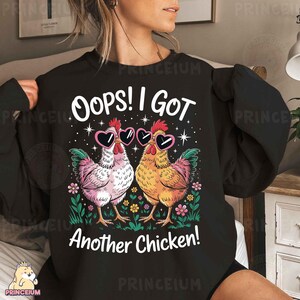 Oups, j'ai une autre conception de sublimation de poulet, poulet de ferme mignon PNG, fichier numérique drôle de poule de jardin, coeur lunettes Clipart PNG