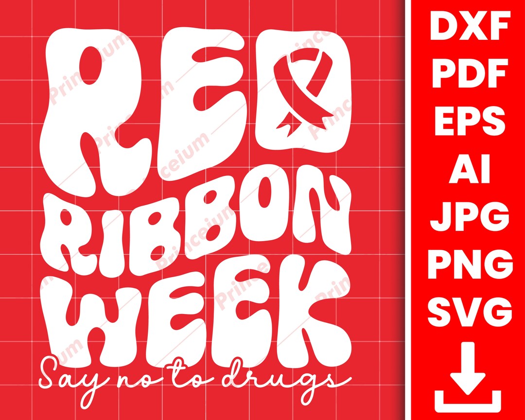 Red Ribbon Week Rainbow SVG, Red Ribbon Week Awareness SVG, and the Red ...