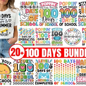 100 Days of School Svg Bundle, 100th Day of School Svg, Happy 100 Days of School, 100 Days Sharper, In My 100 Days of School Era Cricut File