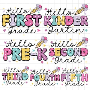 Retro Back to School Bundle Png, Retro Teacher Png, Bright Dalmatian Dots, Dream Tea, School Png, Pre-k, 1st/2nd/3rd Grade Sublimation