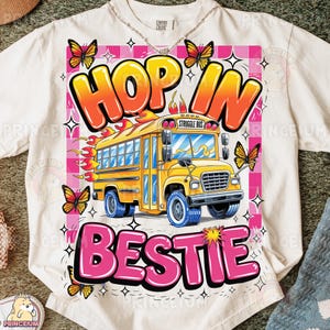 Kampf Bus Hop In Bestie PNG, trendige PNG, lustiges Design für psychische Gesundheit, beliebtes Girly PNG, Viral Anxiety Clipart, digitaler Download