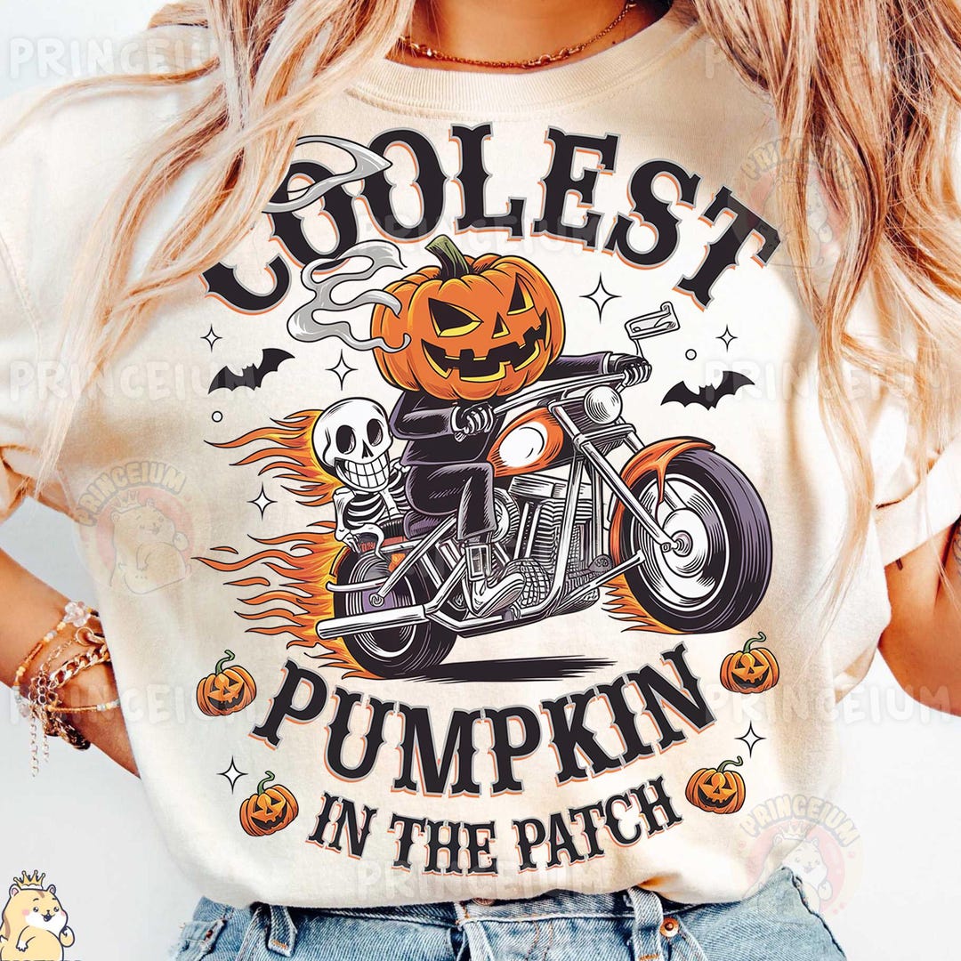 Coolest Pumpkin in the Patch PNG, Pumpkin Motorcycle Skeleton Rider ...