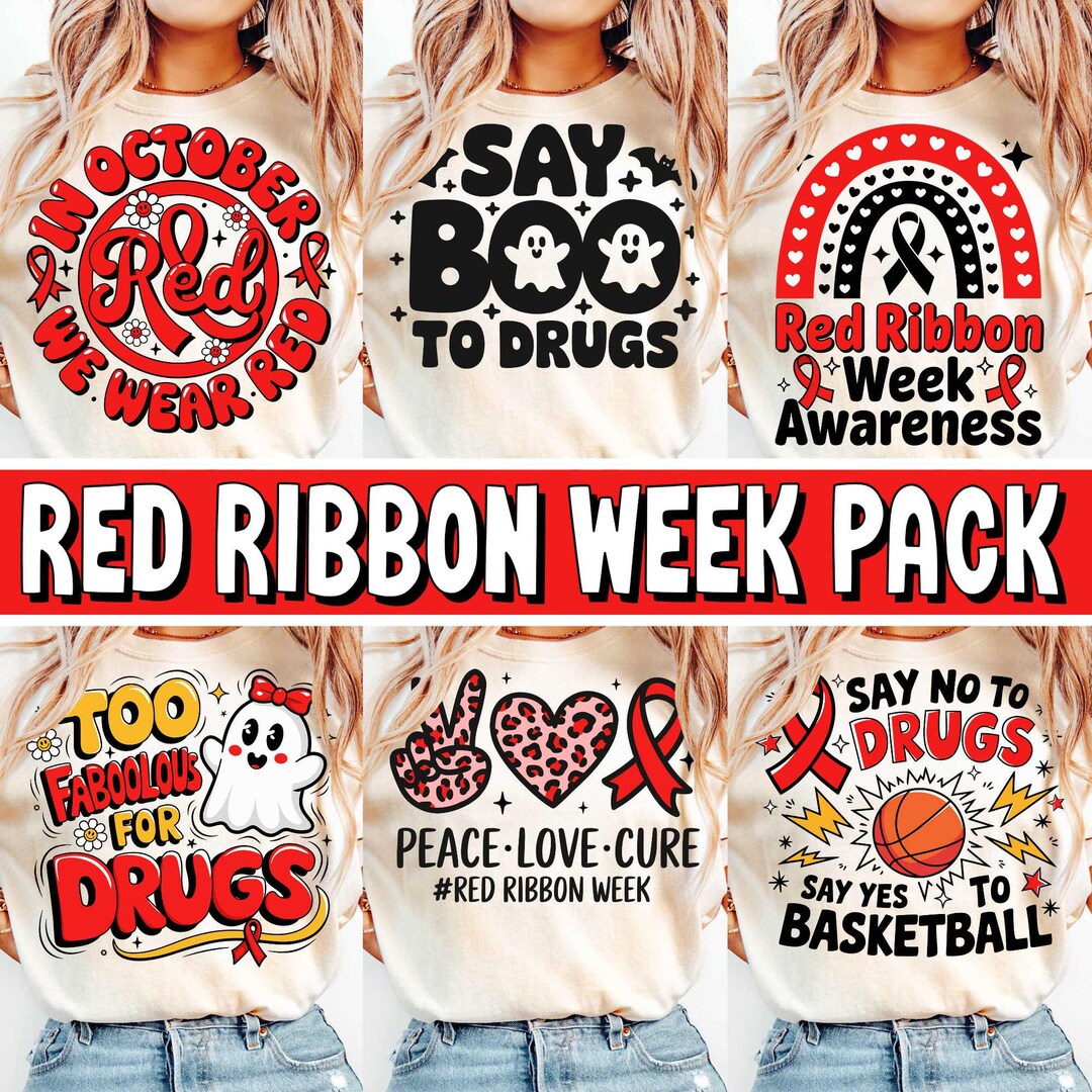 Red Ribbon Week Bundle Png, in October We Wear, Red Ribbon Week Png ...
