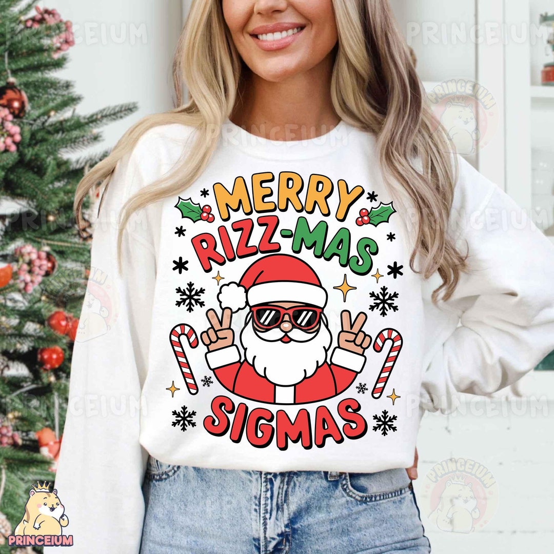 Merry Rizzmas Sigmas Png, Trendy Santa Dabbing Png, Funny Christmas ...