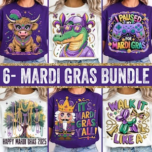 Pacote de Mardi Gras Png, Mardi Gras Gator, Feliz Mardi Grad 2025, Ande como um cachorro Mardi Gras, Design de sublimação Mardi Gras Vibe, Digital