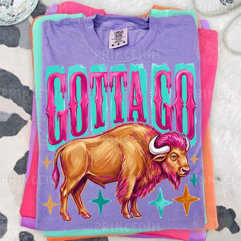 Gotta Go PNG, Pink Hair Bison With Bold Magenta Brushstroke Lettering ...