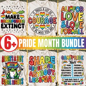 Téléchargement groupé du mois de la fierté LGBTQ Sublimation Designs Funny Rainbow PNG Citations Égalité amour acceptation Droits des homosexuels Pack imprimable Png