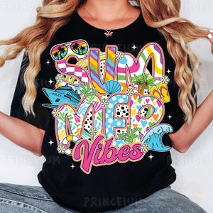Summer Vibes png, kleurrijk strandsublimatieontwerp, digitaal bestand cruiseschip, tropische vakantieshirt png, leuke zomerclipart