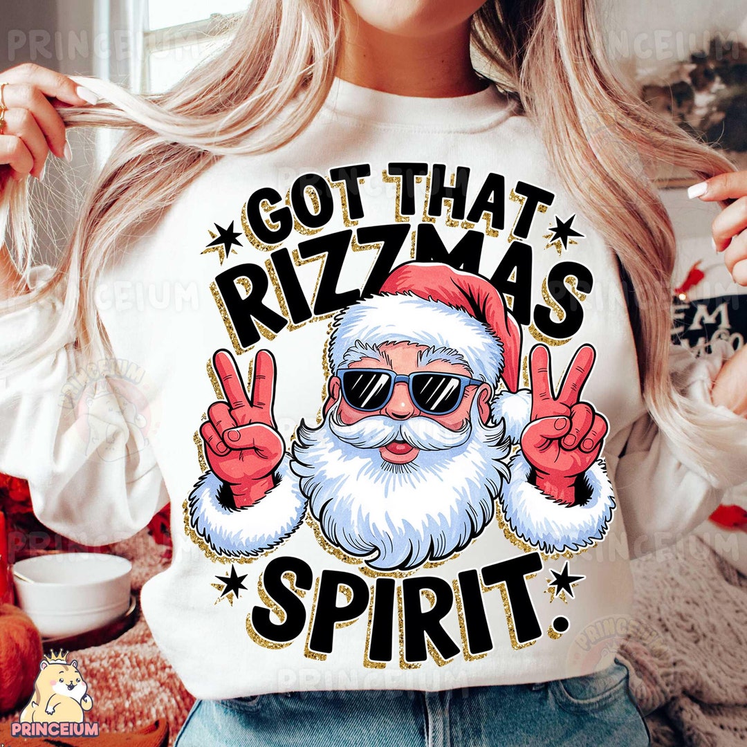 Got That Rizzmas Spirit Png, Trendy Santa Dabbing Png, Funny Christmas ...