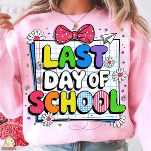 Diseño de sublimación para el último día de clases, archivo digital, PNG de agradecimiento a los maestros, PNG escolar bonito, PNG de fin de año, Niños coloridos, Graduación