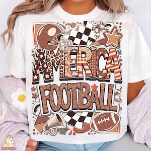 Retro America Football PNG Luipaardhelm Cheer Megafoon Sublimatieontwerp Herfst Game Day Digitale download Game Day Football Png