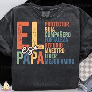 Él Es Papá PNG, Spanish Father’s Day Sublimation Design, Protector Maestro Líder Clipart, Latino Dad Quote Digital Download Png