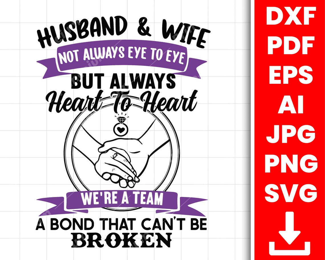Husband & Wife Not Always Eye to Eye but Always Heart to Heart - Etsy