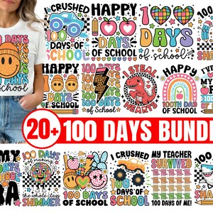 100 Days of School Svg Bundle, 100th Day of School Svg, Happy 100 Days of School, 100 Days Sharper, In My 100 Days of School Era Cricut File